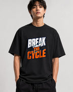 Break The Cycle Motivational Graphic Tee - Bold Athletic Style - Black