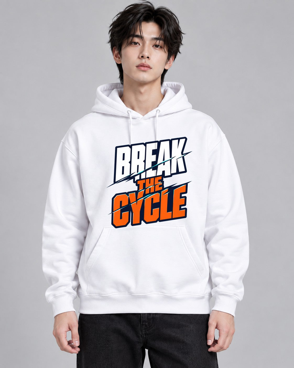 Break The Cycle Sliced Modern Typogr - White