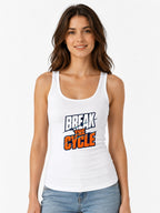 Break The Cycle Motivational Graphic Tee - Bold Athletic Style - White