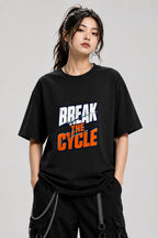Break The Cycle Motivational Graphic Tee - Bold Athletic Style - Black