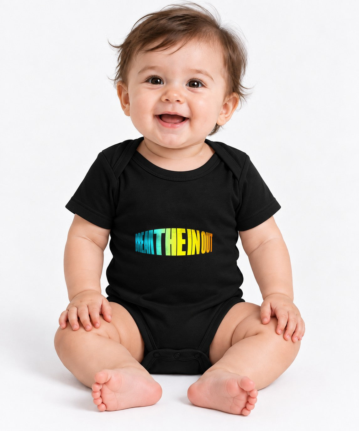 Break The In Out Gradient Typography Shirt - Bold Perspective - Black