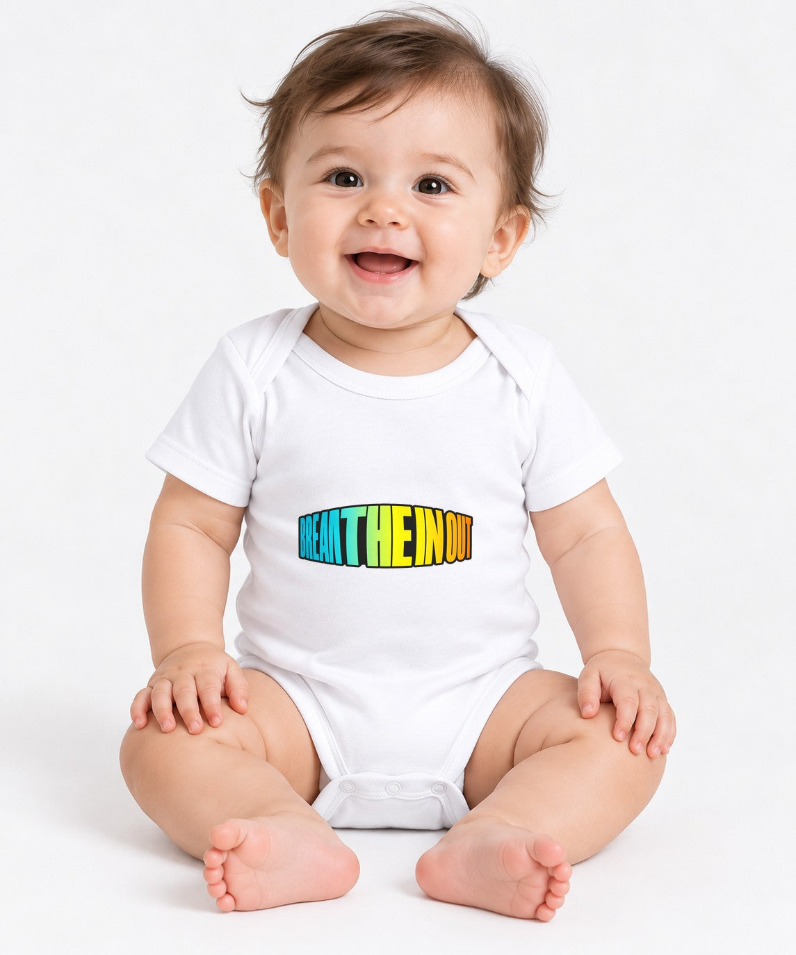 Break The In Out Gradient Typography Shirt - Bold Perspective - White