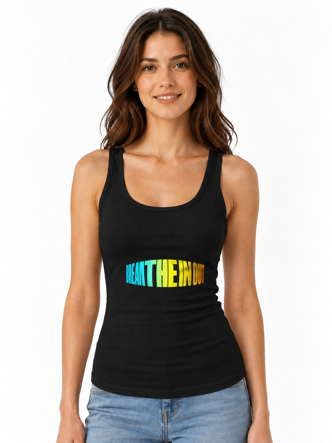 Break The In Out Gradient Typography Shirt - Bold Perspective - Black