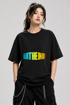 Break The In Out Gradient Typography Shirt - Bold Perspective - Black