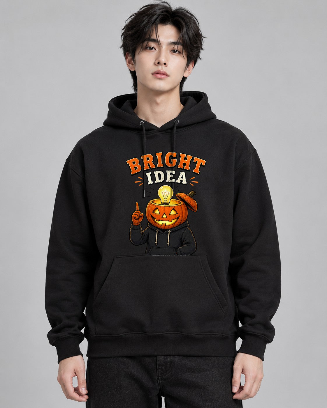 Bright Idea Pumpkin Head Halloween H - Black