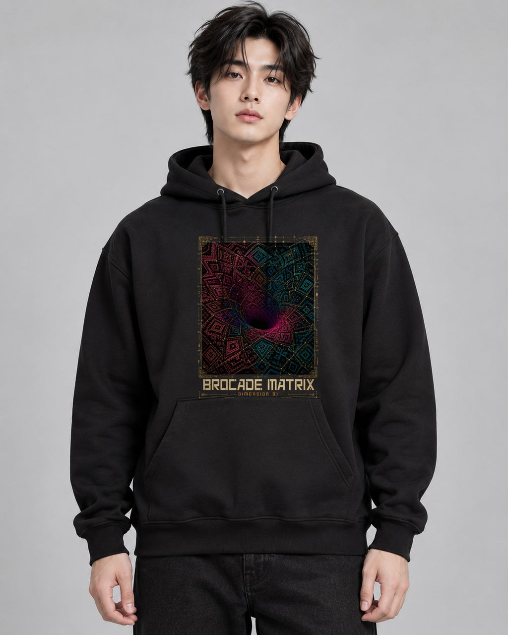 Brocade Pattern Vortex - Black