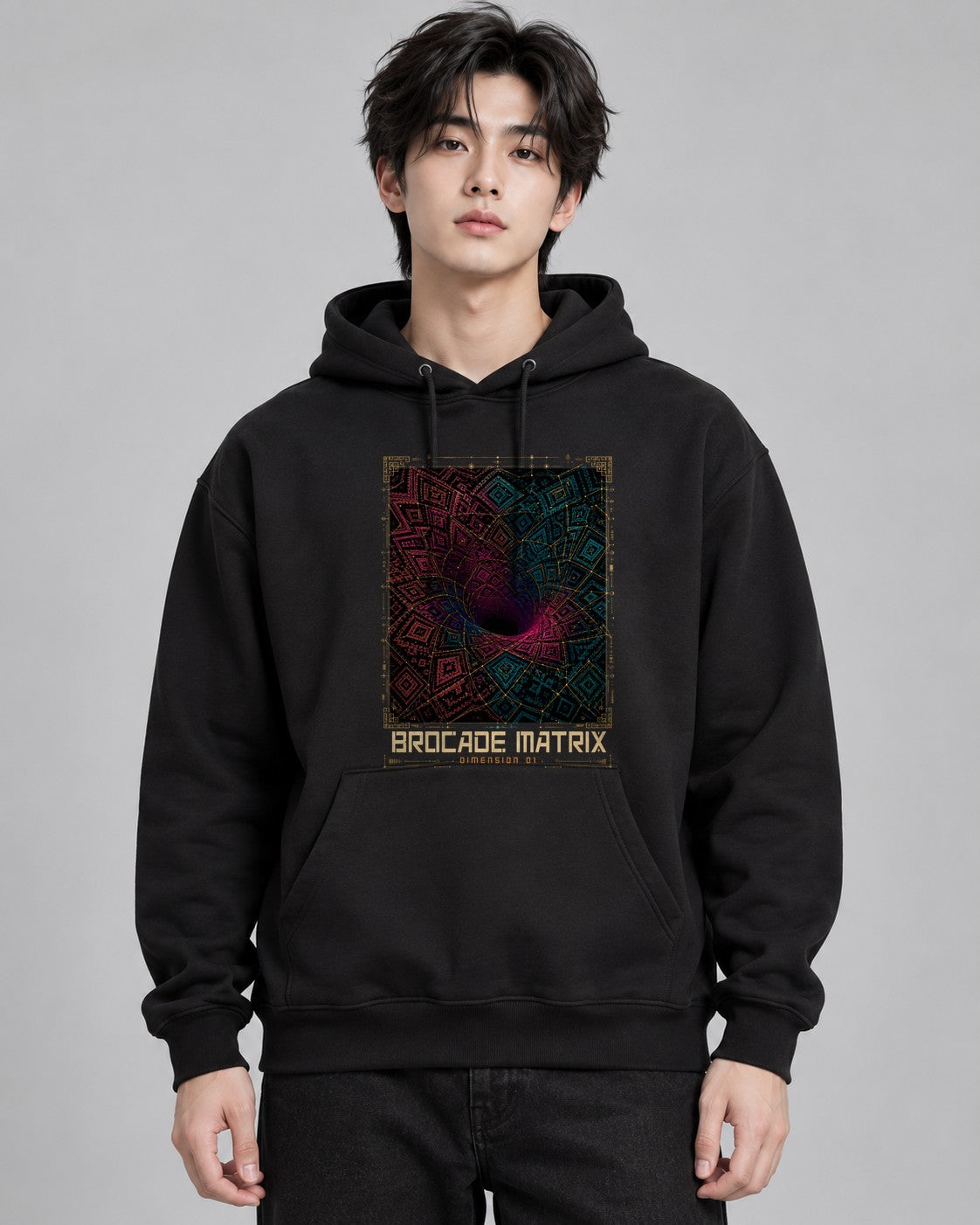 Brocade Pattern Vortex - Black