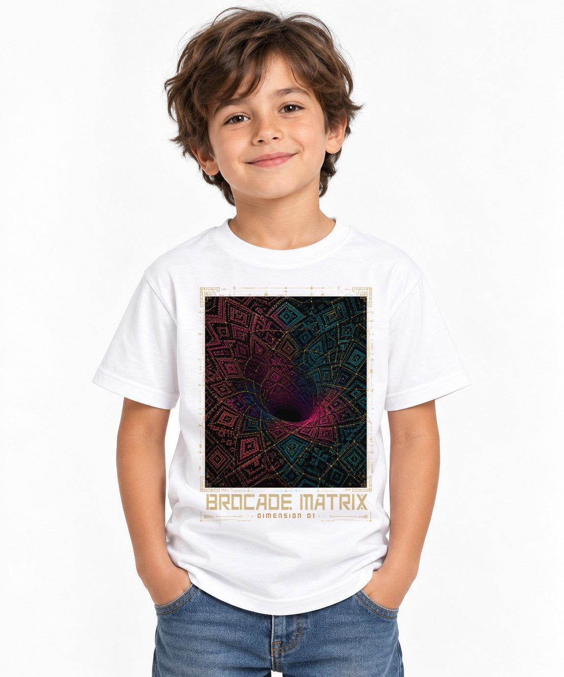 Brocade Pattern Vortex - White