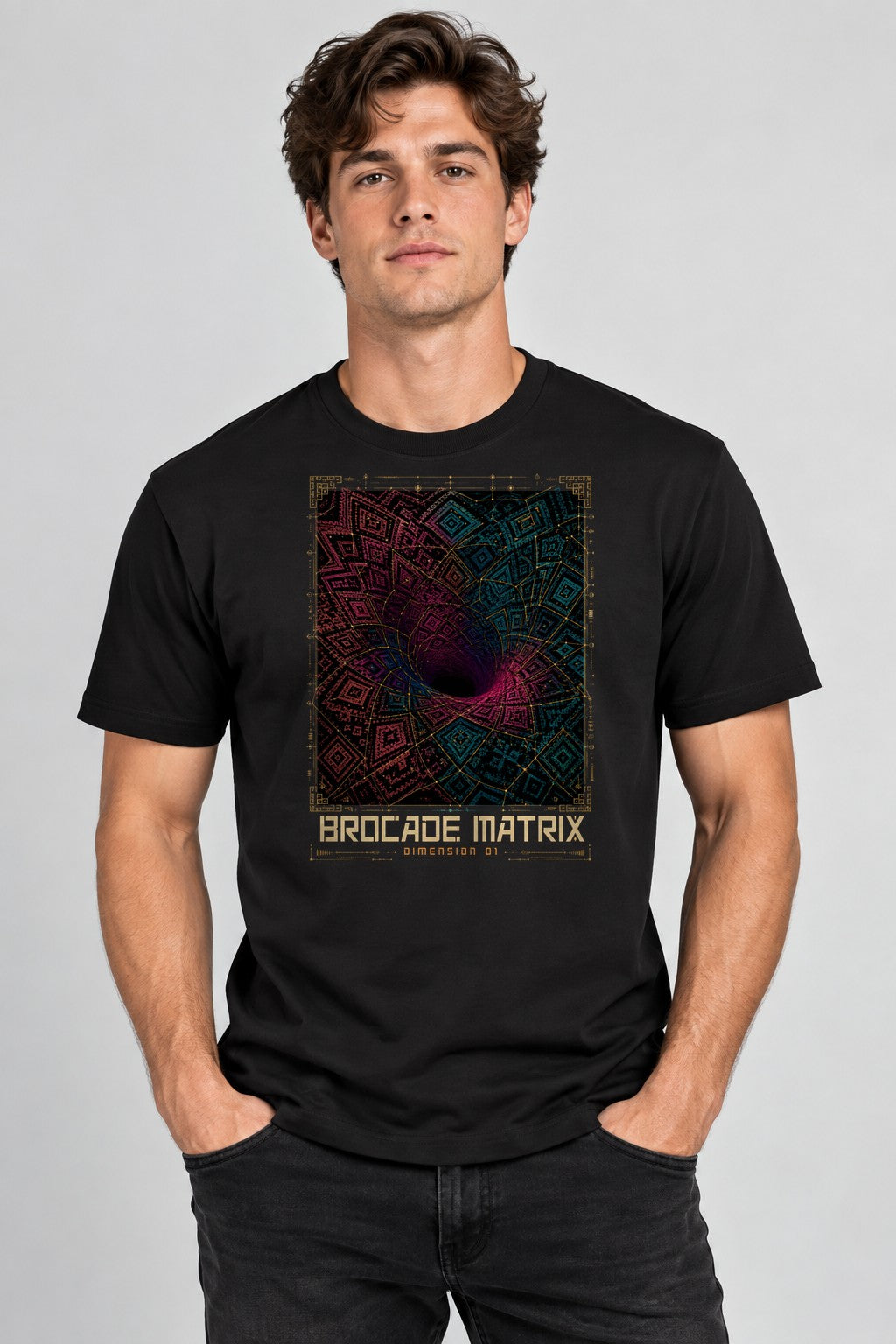 Brocade Pattern Vortex - Black