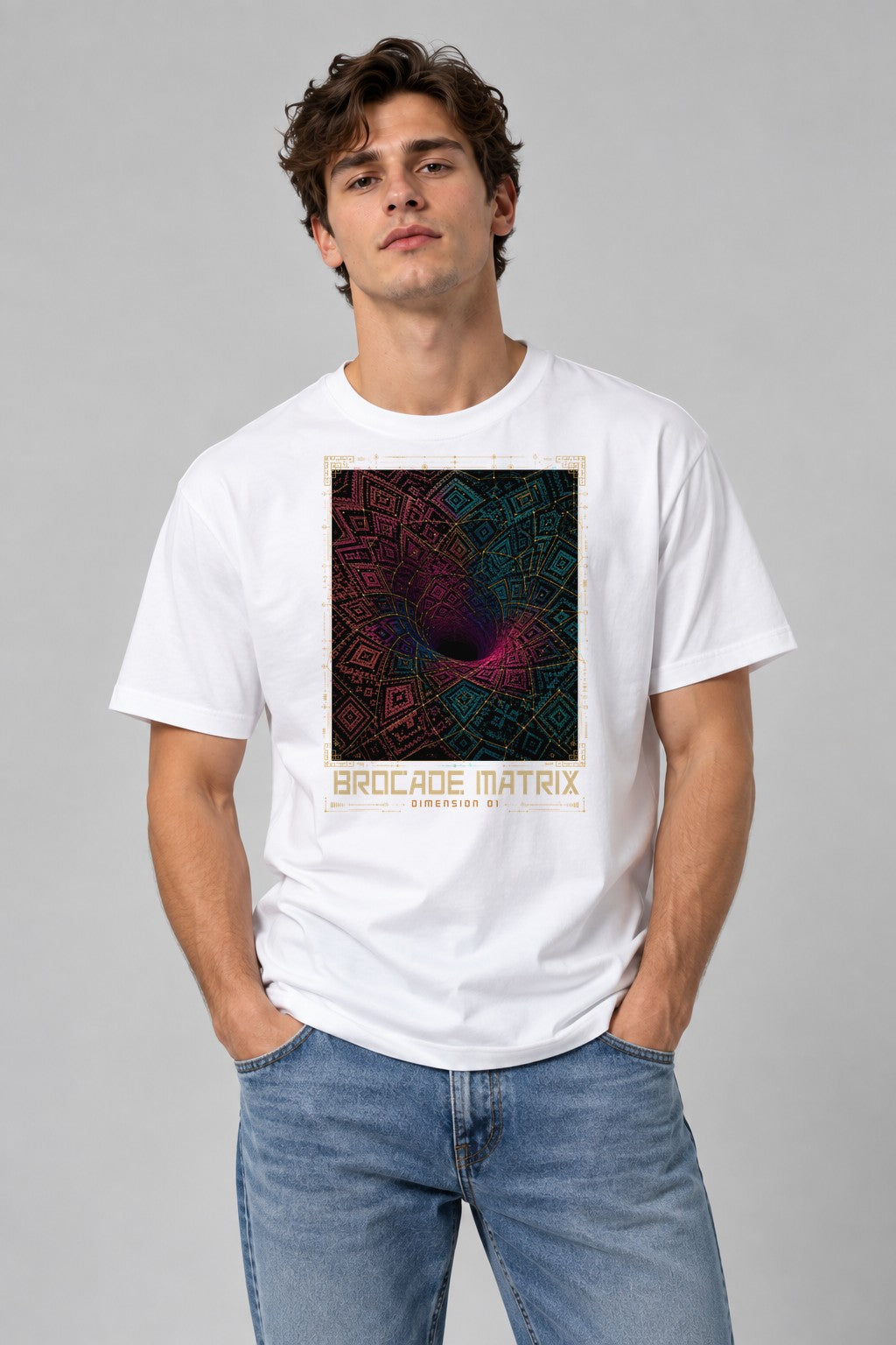 Brocade Pattern Vortex - White
