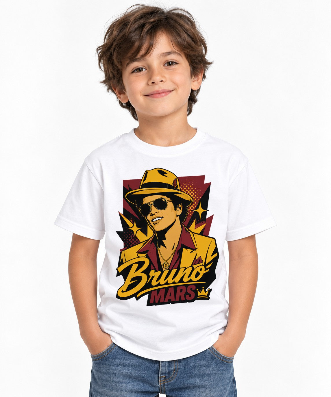 Bruno Mars Portrait - White