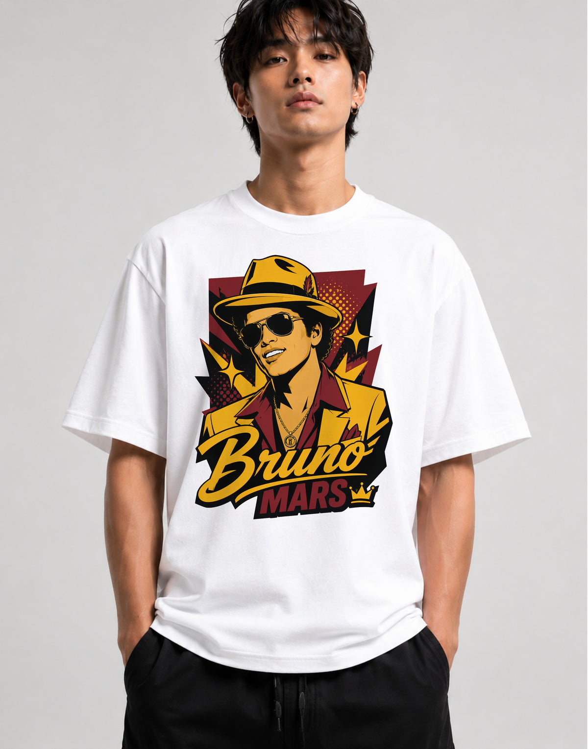 Bruno Mars Portrait - White
