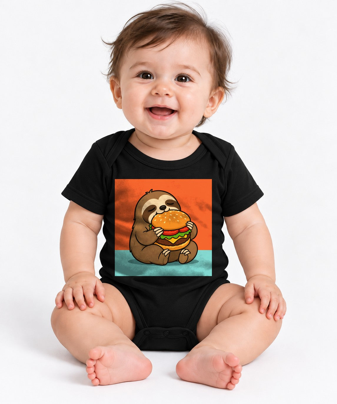 Burger Loving Sloth - Black