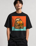 Burger Loving Sloth - Black