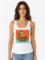 Burger Loving Sloth - White