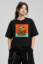 Burger Loving Sloth - Black
