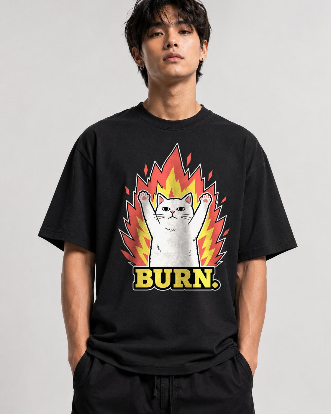 Burn Cat Flames - Black