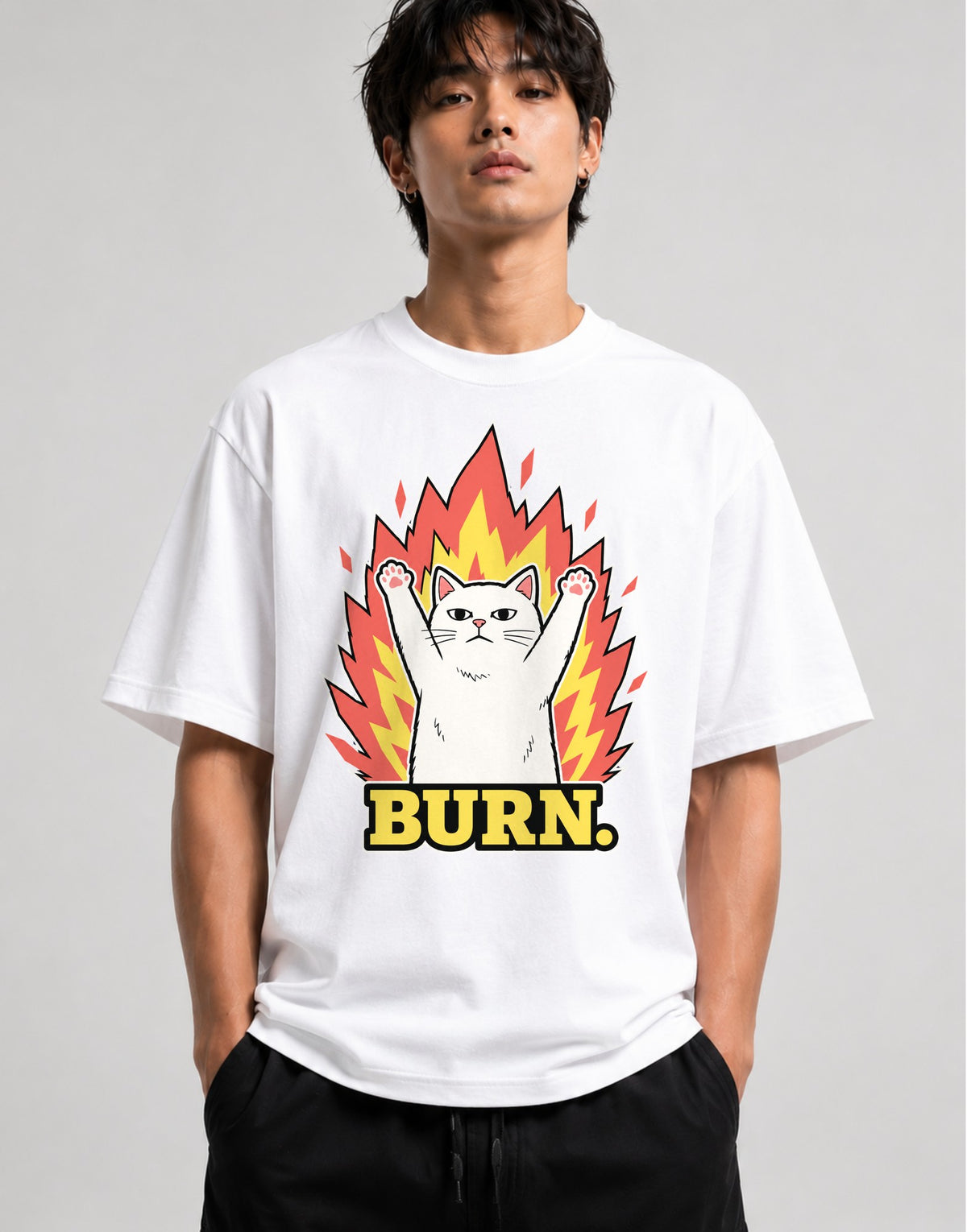 Burn Cat Flames - White