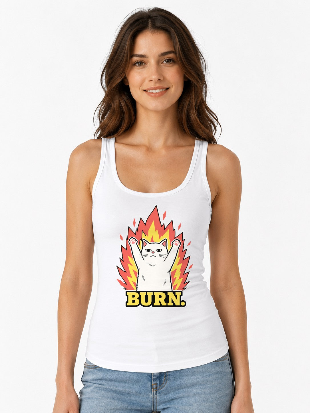 Burn Cat Flames - White