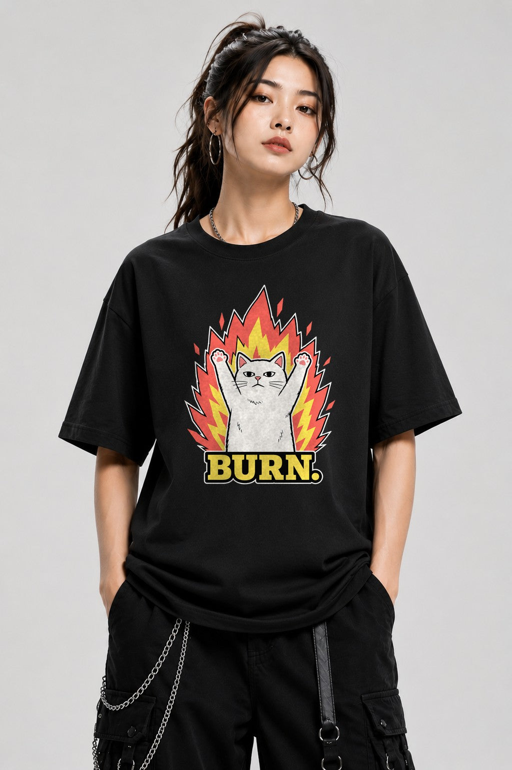 Burn Cat Flames - Black