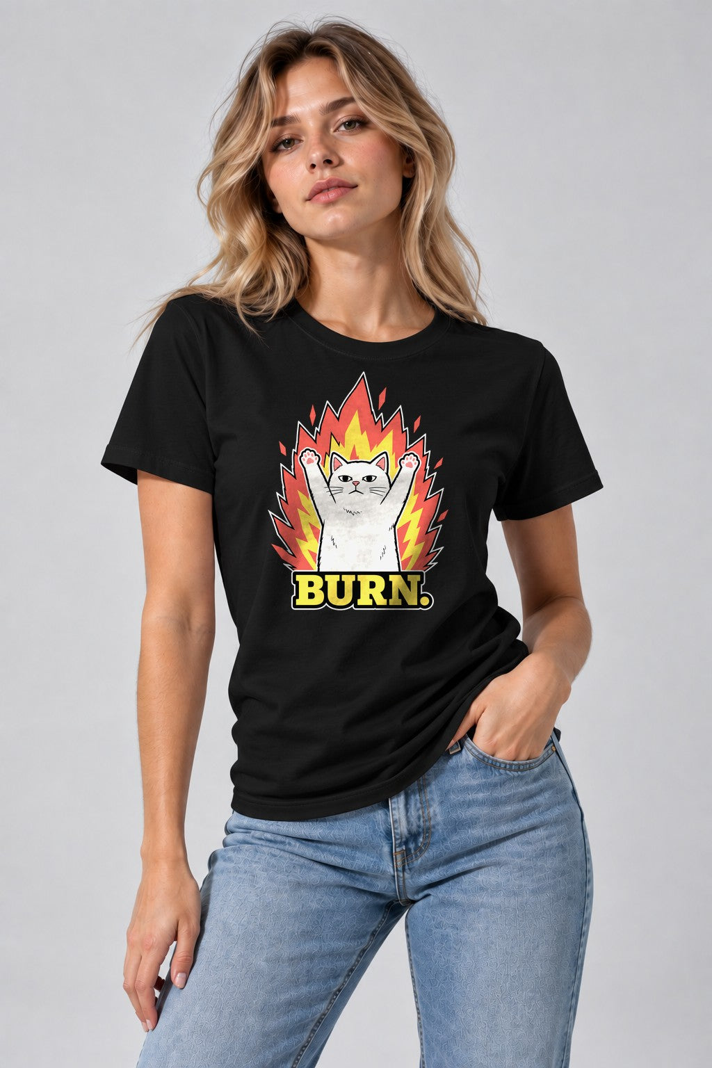 Burn Cat Flames - Black