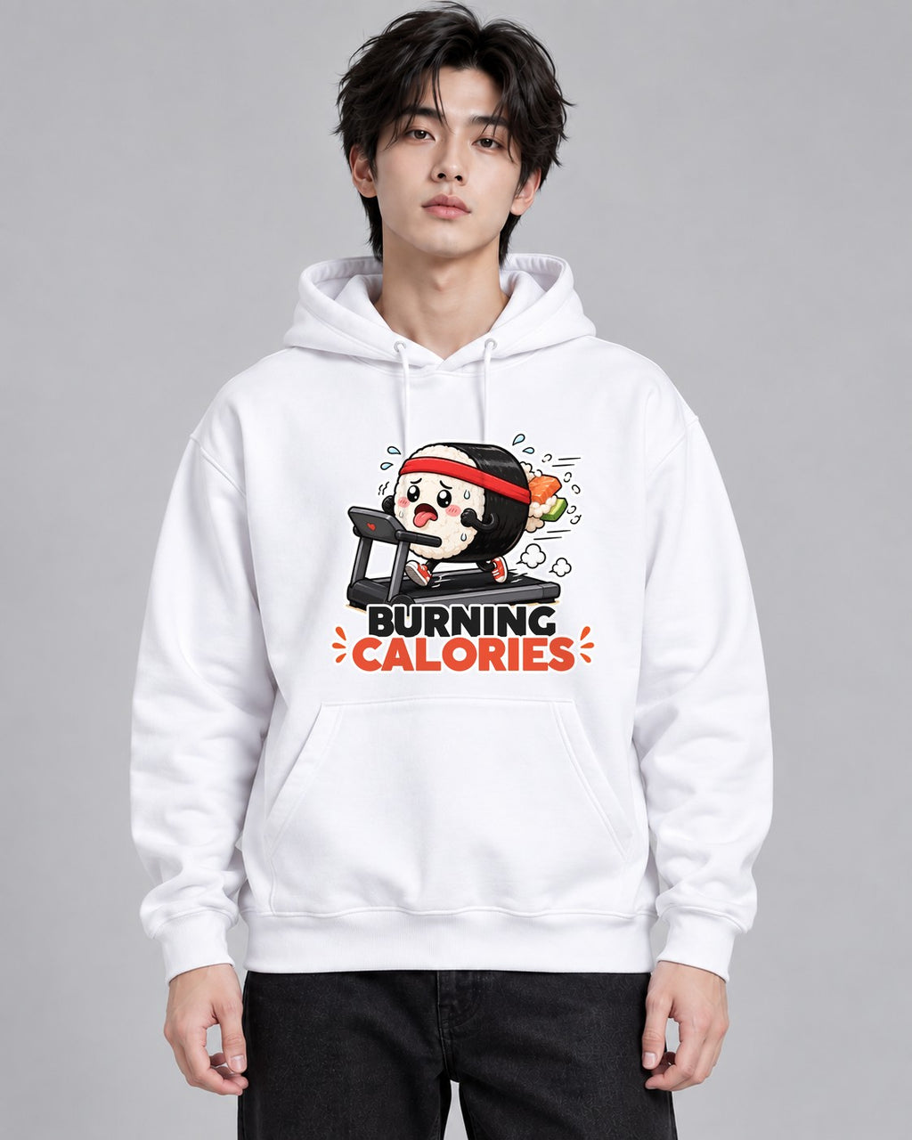 Burning Calories - Funny Sushi On Tr - White
