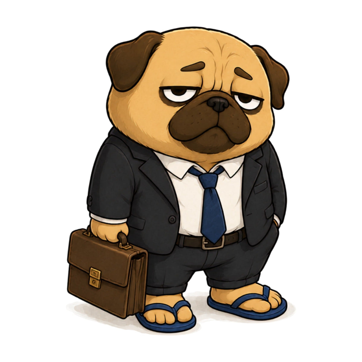 Business On Top Zoom Call Pug Dog Funny Remote Work Office Humor