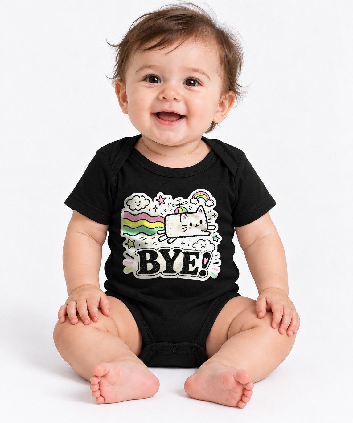 Bye Rainbow Cat - Black