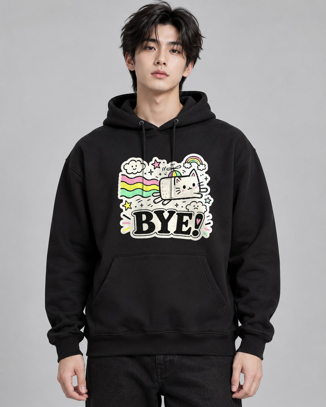 Bye Rainbow Cat - Black