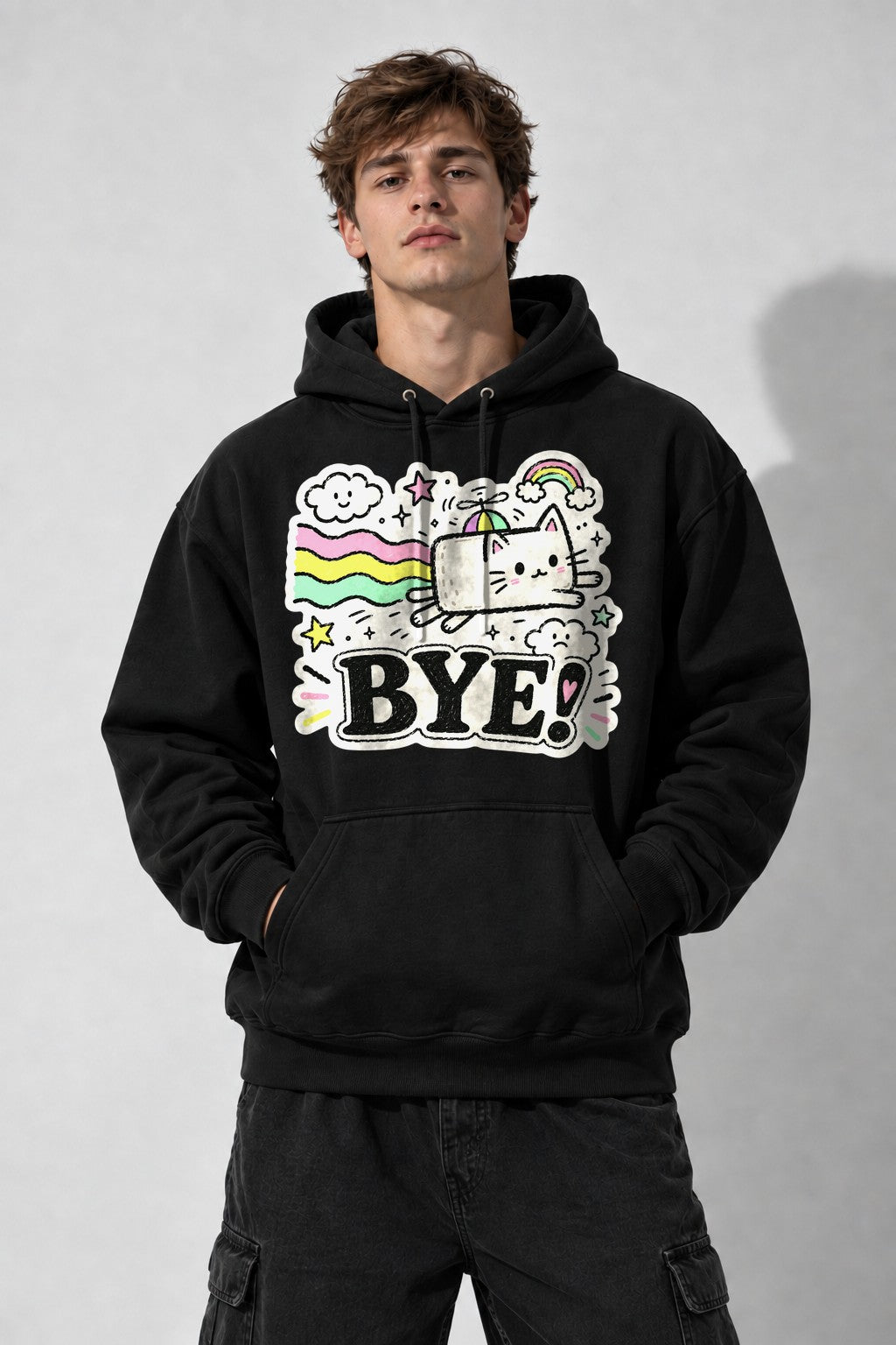 Bye Rainbow Cat - Black