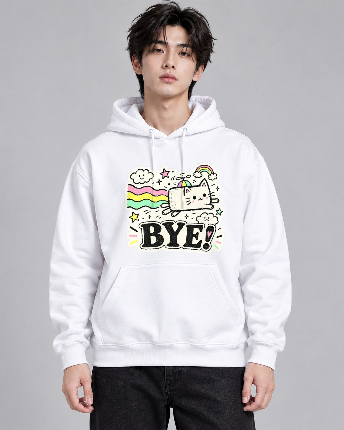 Bye Rainbow Cat - White