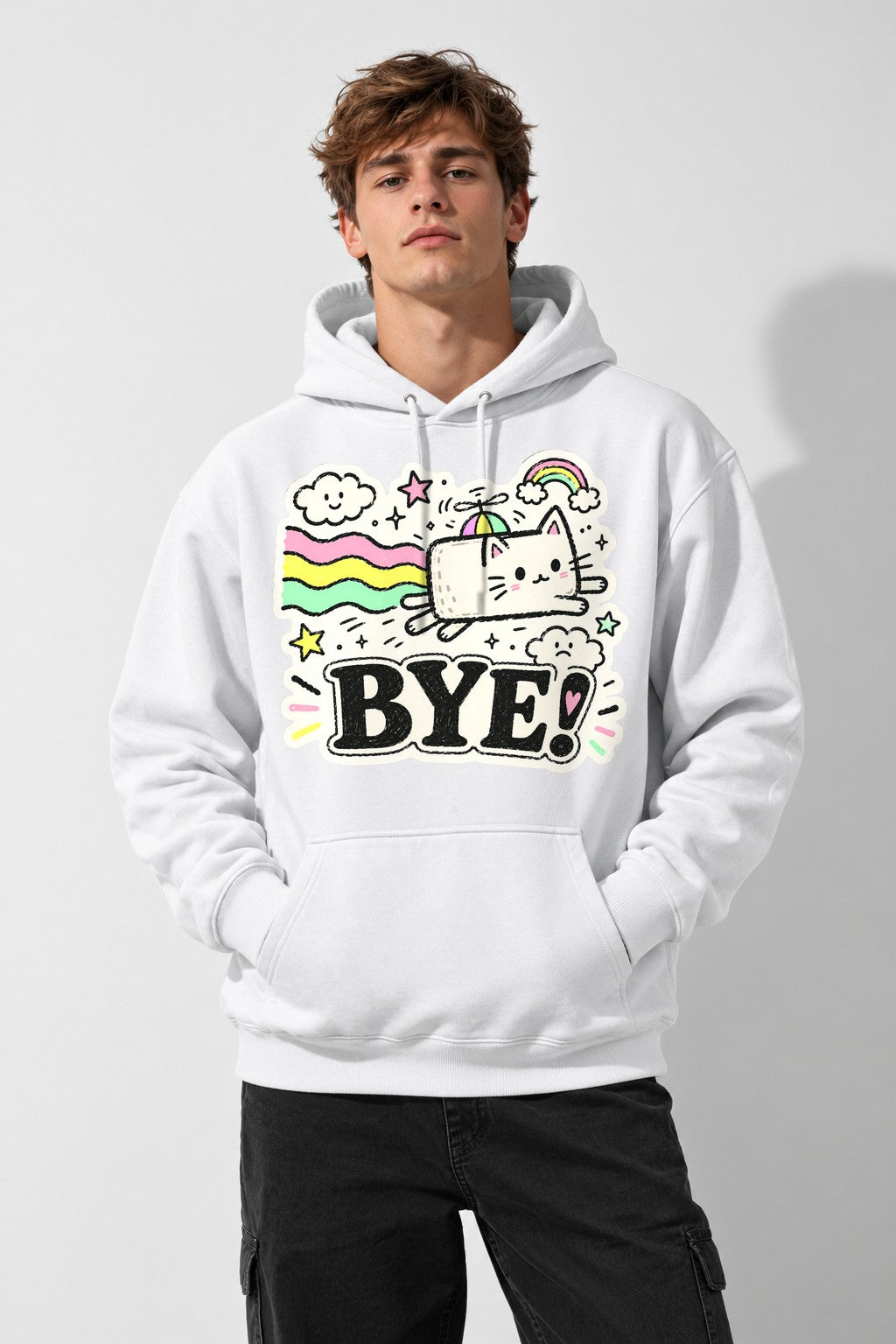 Bye Rainbow Cat - White