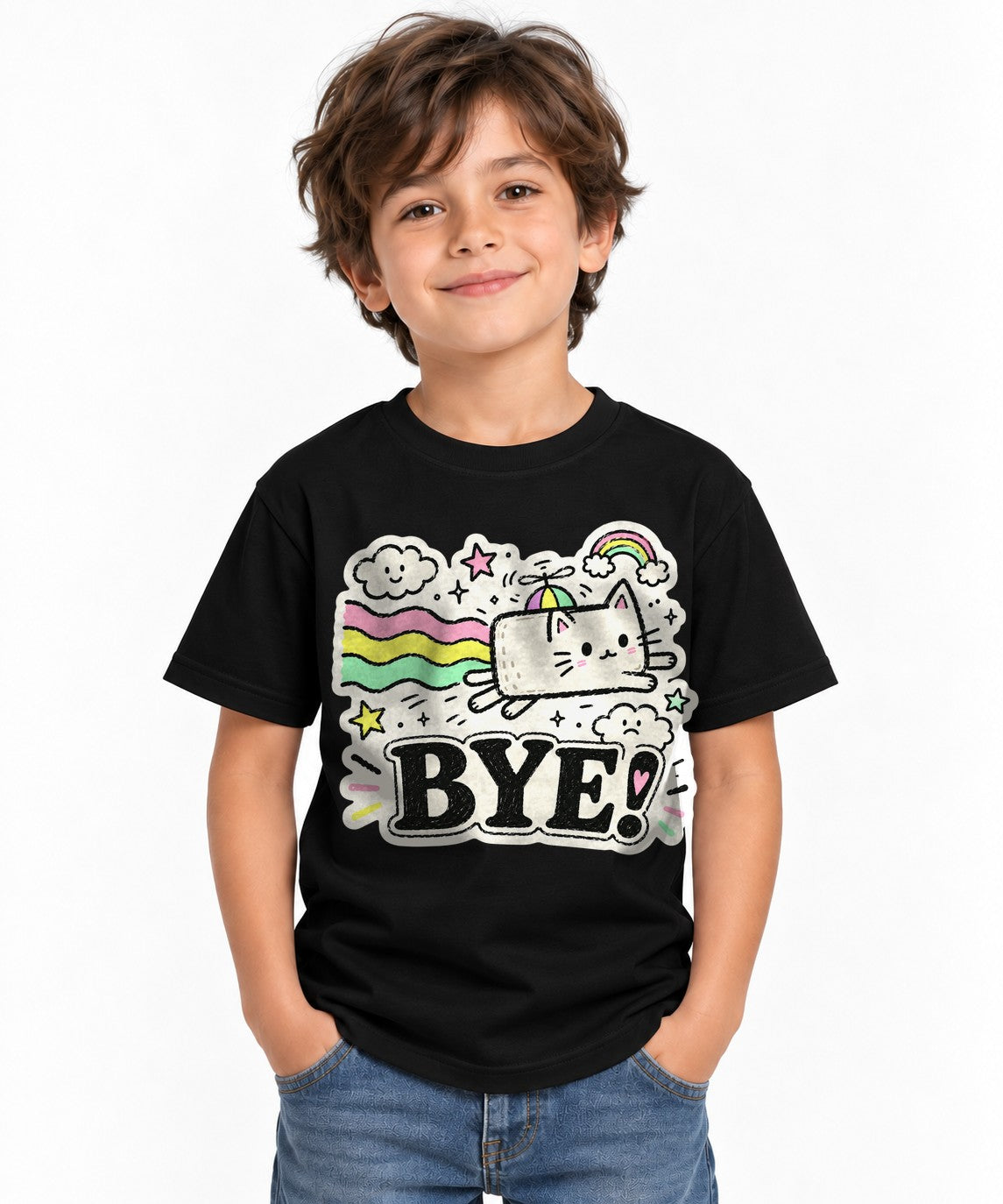 Bye Rainbow Cat - Black
