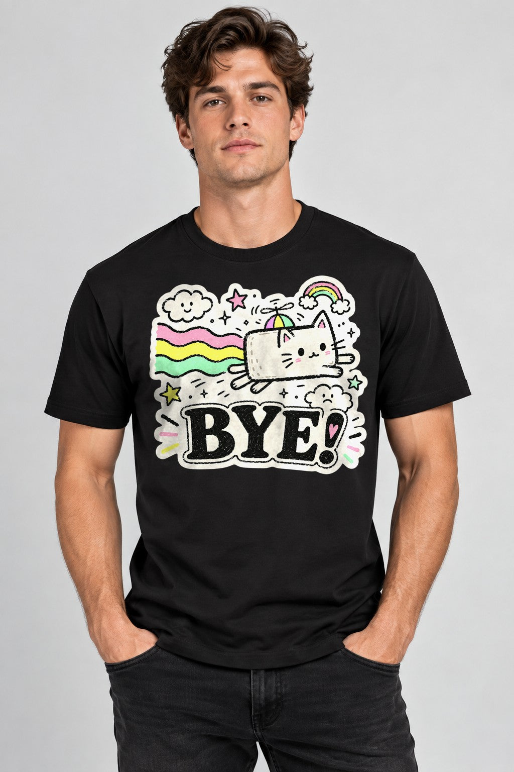 Bye Rainbow Cat - Black