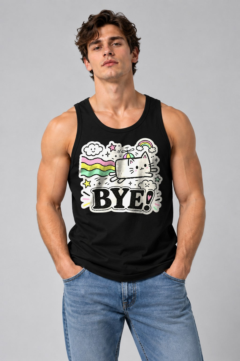 Bye Rainbow Cat - Black