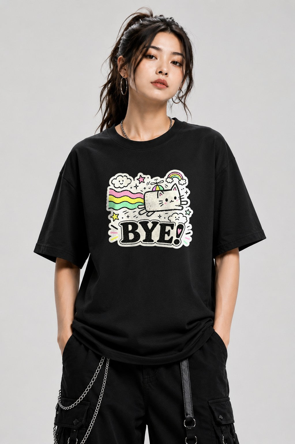 Bye Rainbow Cat - Black