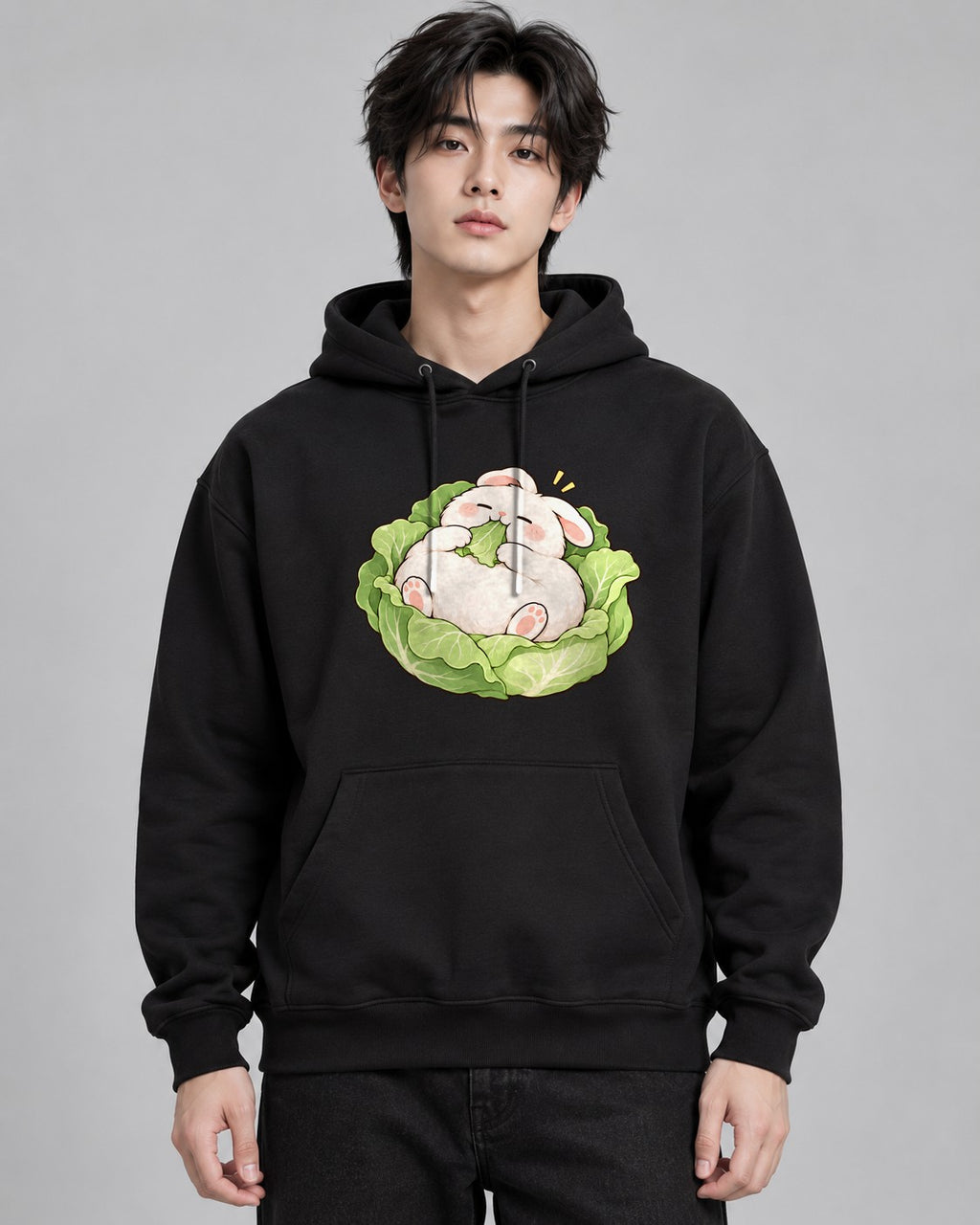 Cabbage Bunny Nap - Black