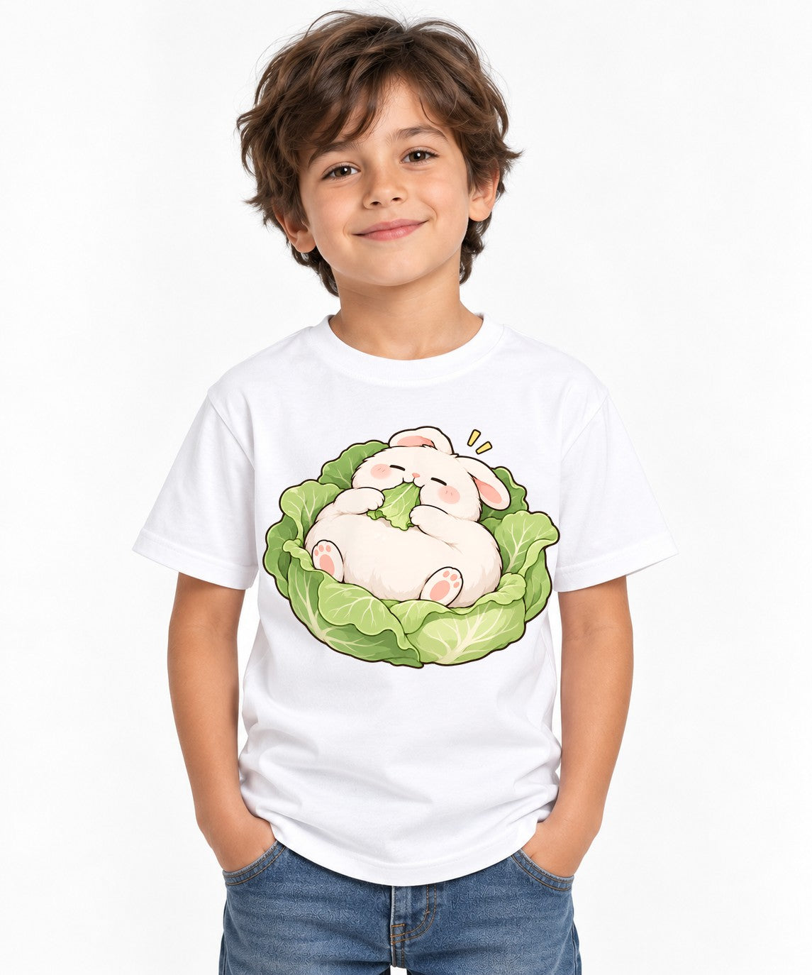 Cabbage Bunny Nap - White