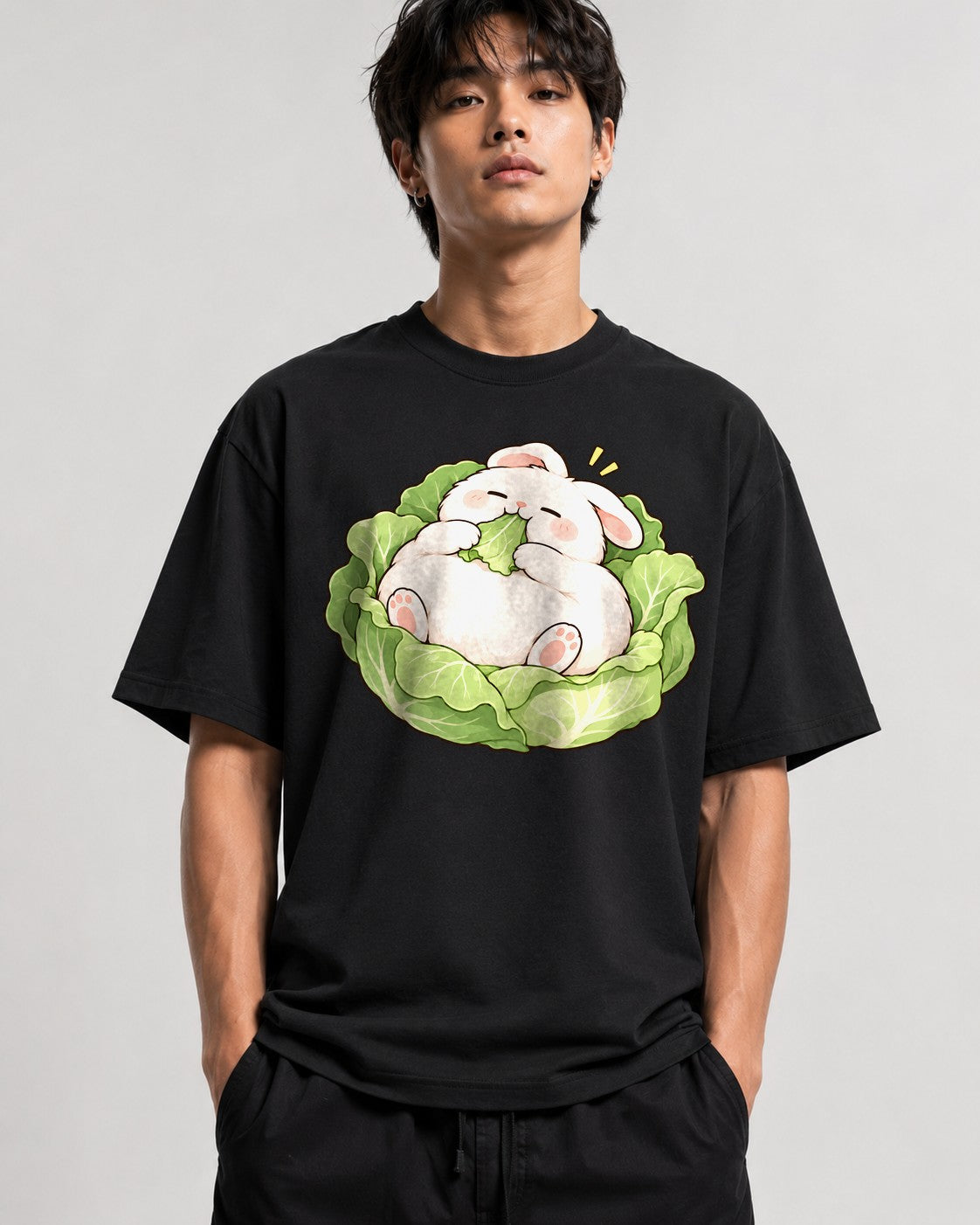 Cabbage Bunny Nap - Black