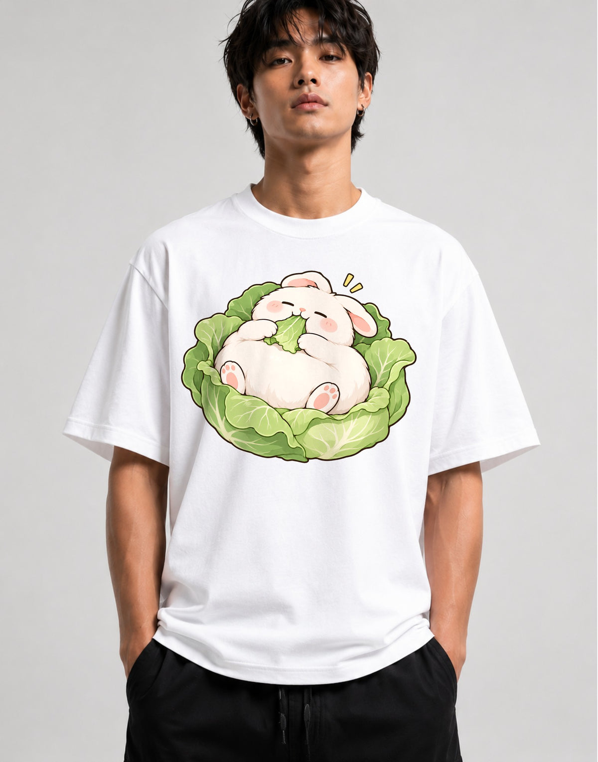 Cabbage Bunny Nap - White