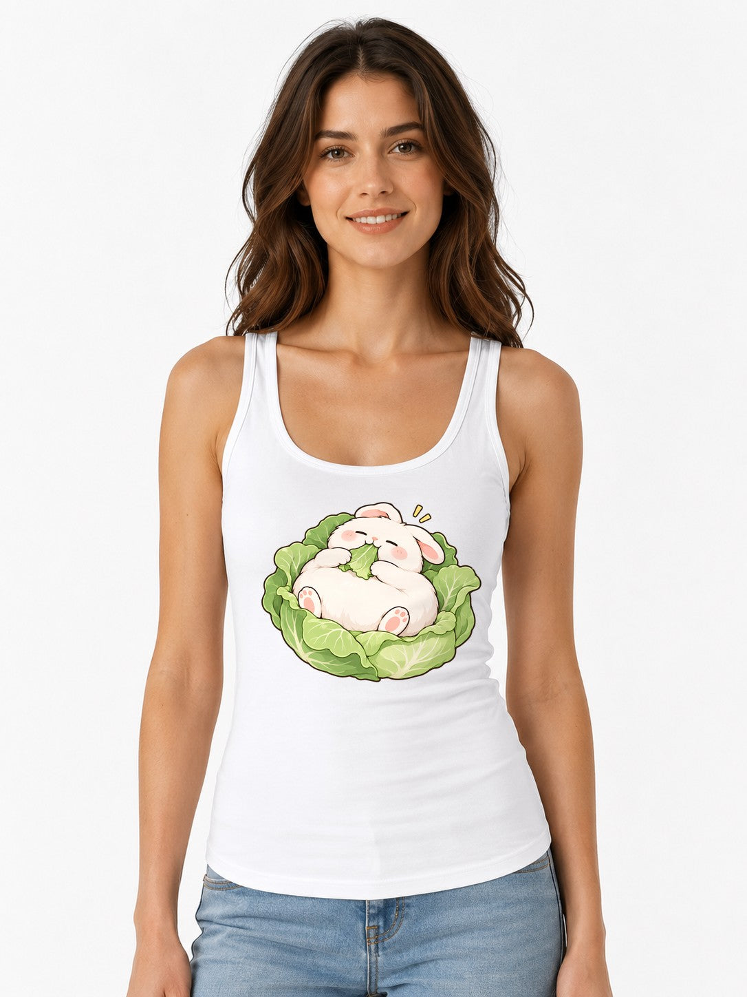 Cabbage Bunny Nap - White