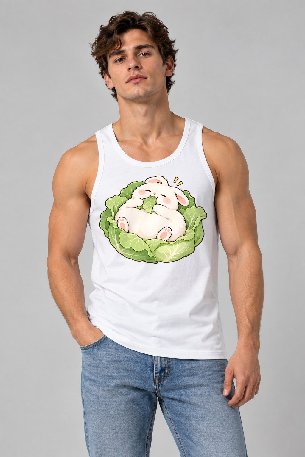 Cabbage Bunny Nap - White