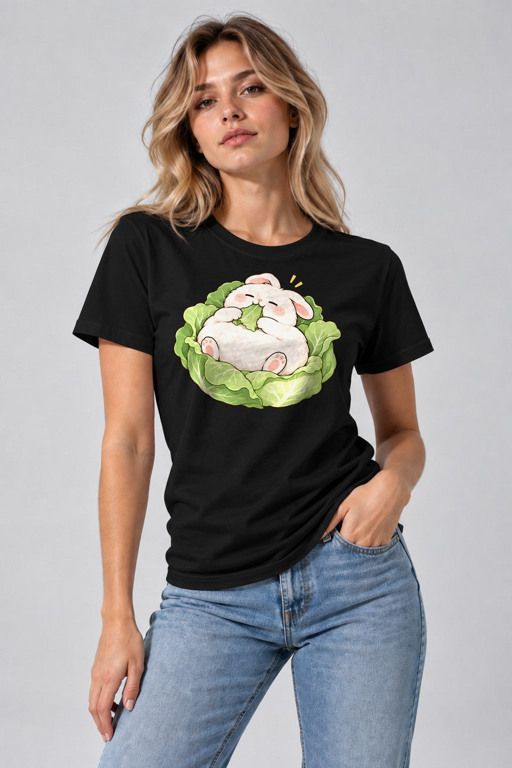 Cabbage Bunny Nap - Black