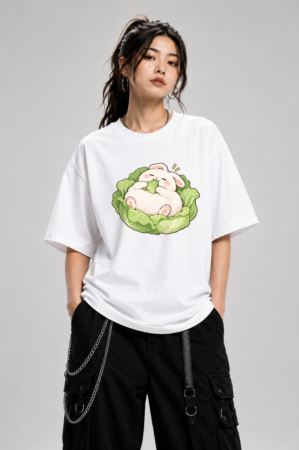 Cabbage Bunny Nap - White