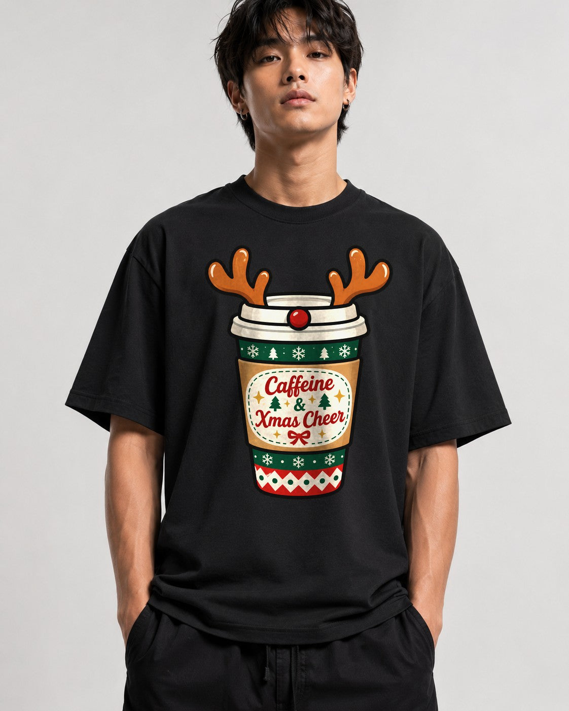 Caffeine and Xmas Cheer - Black