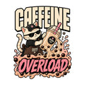 Caffeine Overload Cat Shirt - Boba Lover Cool Anime Graphic Tee