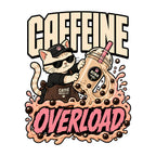 Caffeine Overload Cat Shirt - Boba Lover Cool Anime Graphic Tee