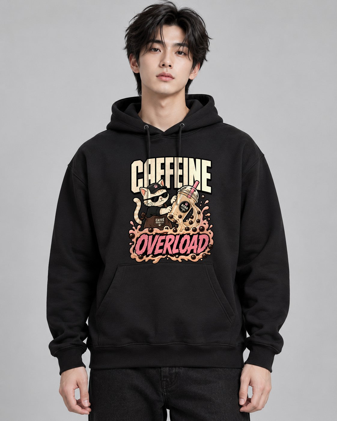 Caffeine Overload Cat - Black