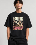 Caffeine Overload Cat Shirt - Boba Lover Cool Anime Graphic Tee - Black