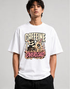Caffeine Overload Cat Shirt - Boba Lover Cool Anime Graphic Tee - White